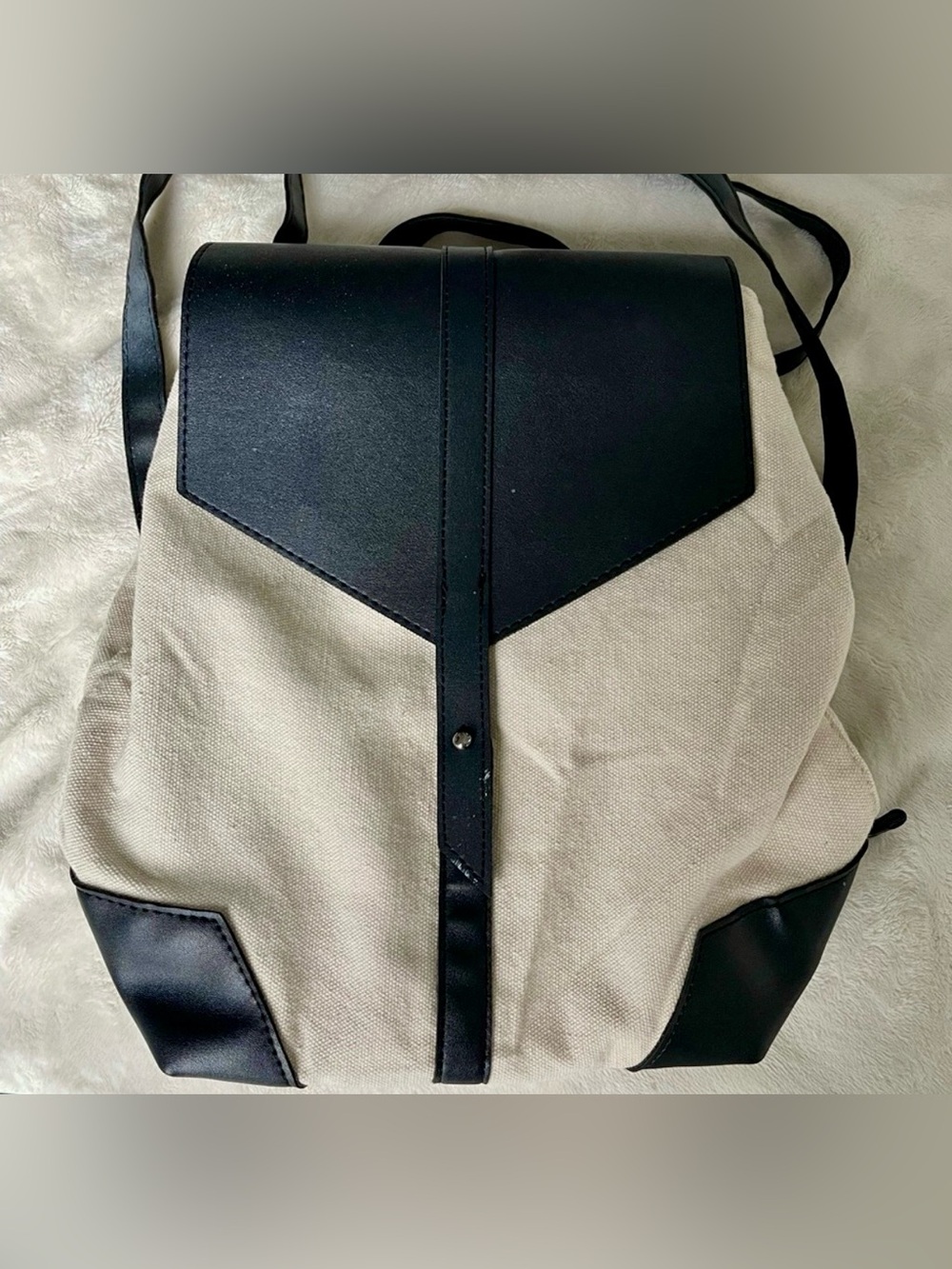 Deux Lux Demi Canvas Vegan Leather Mini Backpack Travel Bag Dark Academia